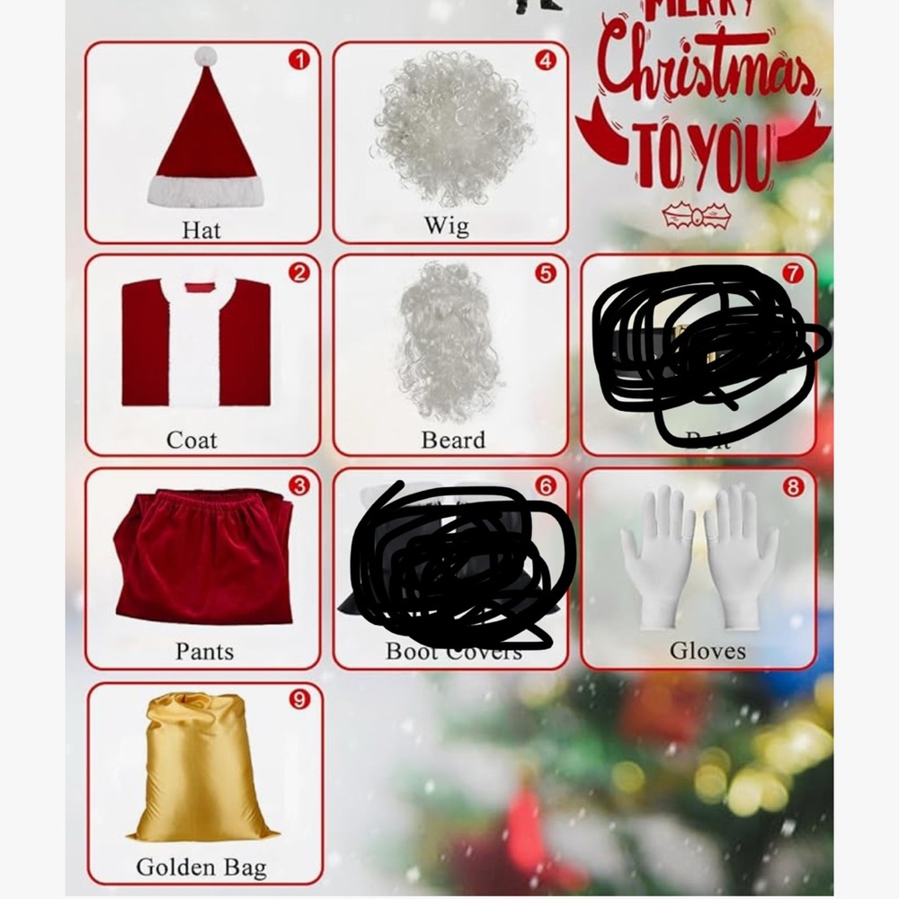 Santa / Grinch Claus Costume Set - Red and White Christmas